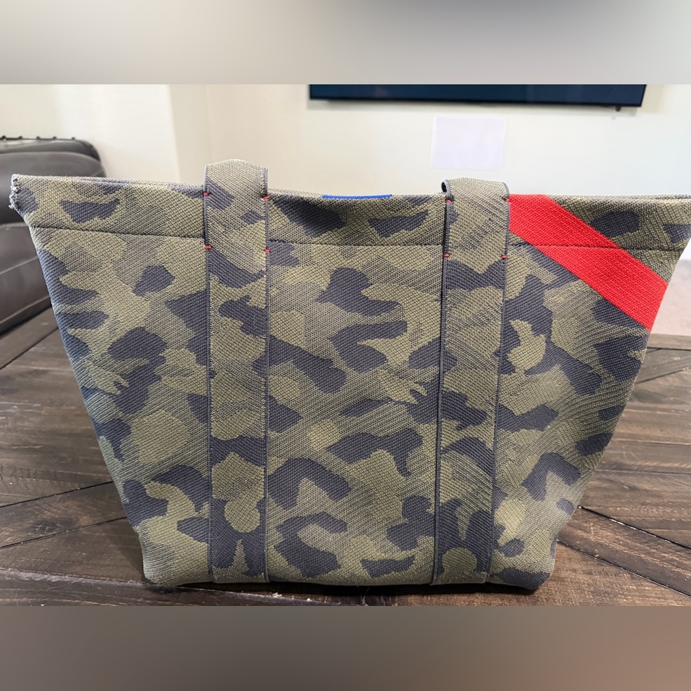 Rothy's Camouflage Tote with Red Accents